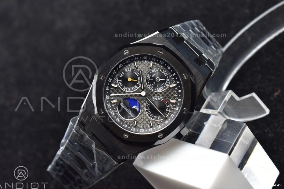A5134 Ceramic Best APSF1:1 V2 Black Ceramic Oak Bracelet Perpetual Black on 41mm Royal Dial Calendar Edition 0312
